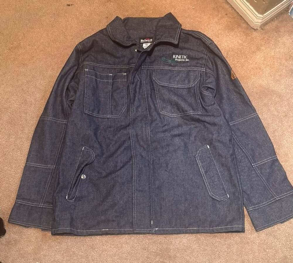 Bulwark Flame Resistant Denim Work Jacket Blue Size Medium
